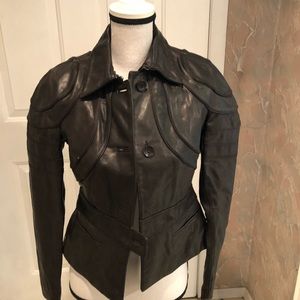 Kulson off black Moto style leather jacket